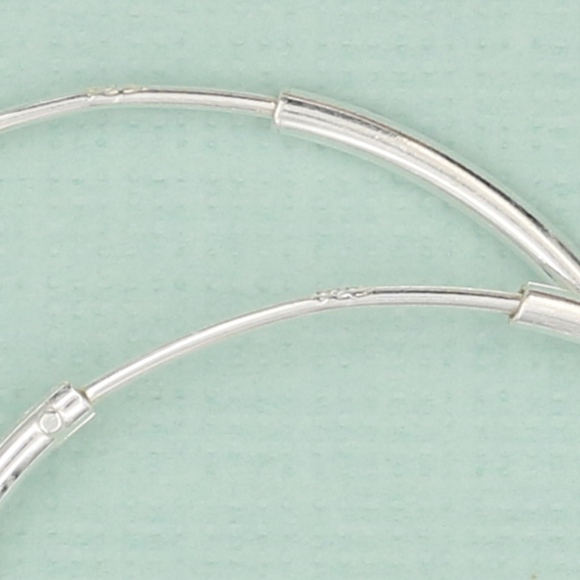 925 Sterling Silver Endless Hoop Earrings - Picture 5 of 7